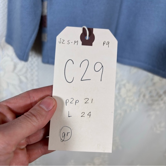 Vintage Winter Scenery Sweater Blue Purple Novelty Winter Cottagecore Sz Small - Picture 9 of 9